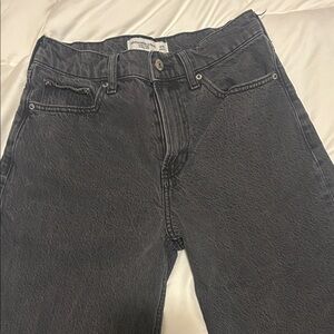 Abercrombie & Fitch Washed Black Relaxed, High Rise, Wide Leg